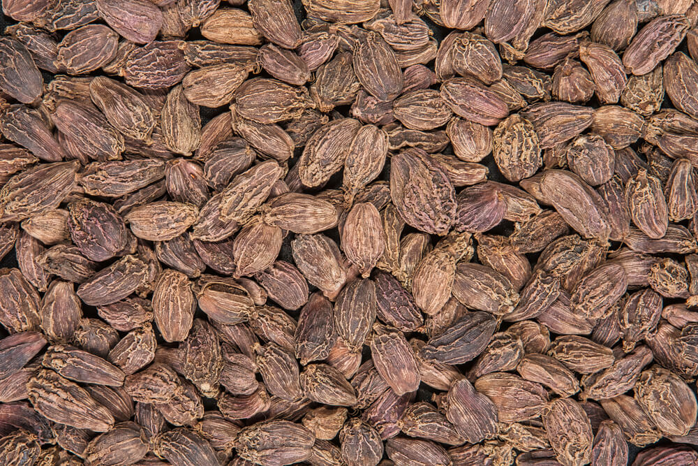 Heaps of large black Cardamom seeds